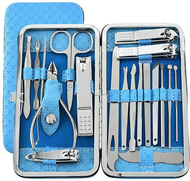 TPFBeauty Maniküre- & Pediküre-Set, 19-teilig, Blau, Unisex - Bild 1