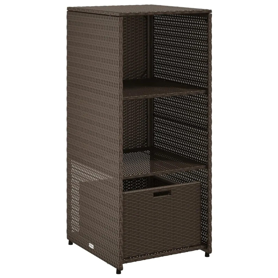 vidaXL Gartenschrank aus Poly Rattan und Metall in Braun B: 50 cm, T: 55 cm, H: 115 cm - Bild 2
