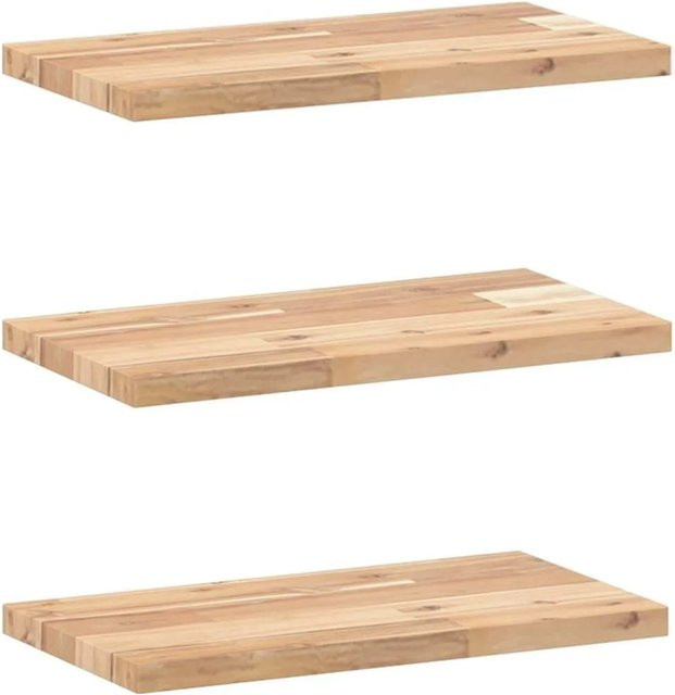 vidaXL Schweberegale Set aus 3 Stück aus Akazienholz, Unbehandelt, Braun, B: 40 cm, T: 20 cm, H: 2 cm - Bild 1