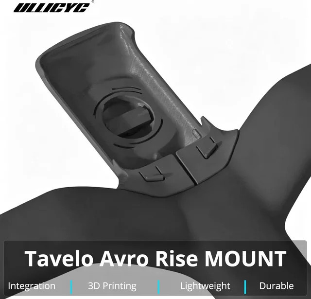 ULLICYC 3D-gedruckte Fahrradcomputer-Halterung für TAVELO AVRO RISE integrierten Lenker, kompatibel mit Garmin 1050, Wahoo Bolt 3 und Magene C706 GPS, Schwarz - Bild 1