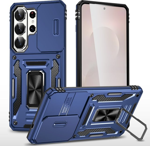 Magnetische Ringhalter-Telefonhülle mit Kamera-Schutz für Samsung Galaxy S26 S25 S24 S23 Ultra S22 Plus S21 FE A17 A07 A56 A36 in Grün oder Blau - Bild 1