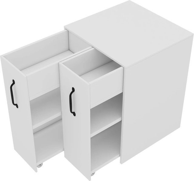 Merax Bücherregal mit Schubladen in Weiß, B/T/H: 52 x 50 x 75 cm - Bild 1