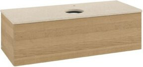 V&B Waschtischunterschrank Antao mit Frontstruktur in Eiche Honig, B/T/H: 120 x 50 x 50 cm - Bild 1