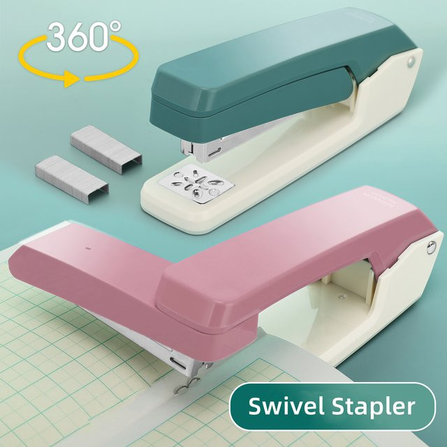 Drehbarer manueller Hefter für Büro und Schule, 24/6, Pink - Bild 1