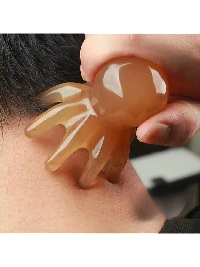 Harz Octopus Kopfhaut Massage Pinsel, Gua Sha Akupunktur Massagegerät, Unisex - Bild 7