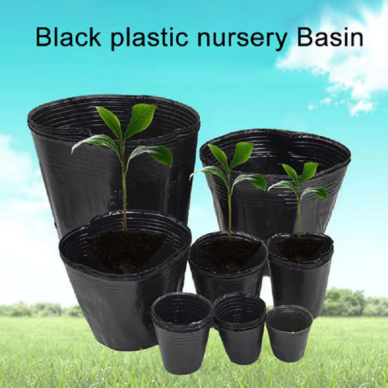 100 Stück schwarze Kunststoff-Sämlingstöpfe zur Samenkeimung und für die Gartenarbeit - Bild 2