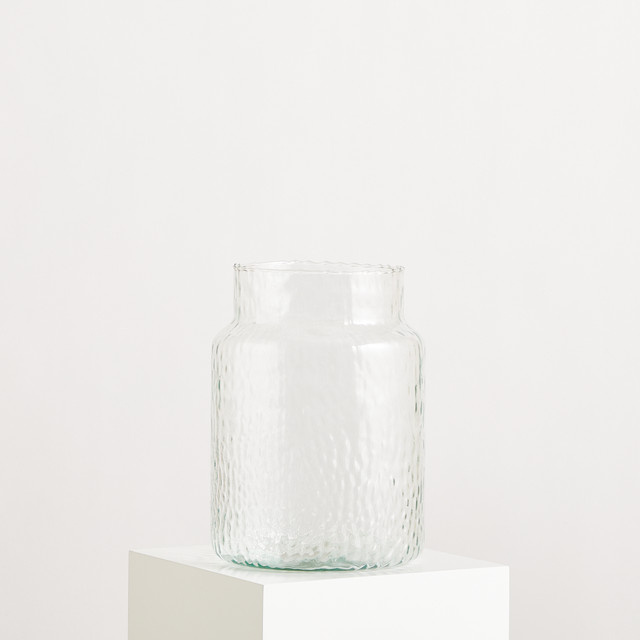 BLUME2000 Lieblingsvase L aus Glas in Transparent, Modernes Design, Höhe: 26,5 cm, Breite: 19,0 cm, Tiefe: 19,0 cm - Bild 1