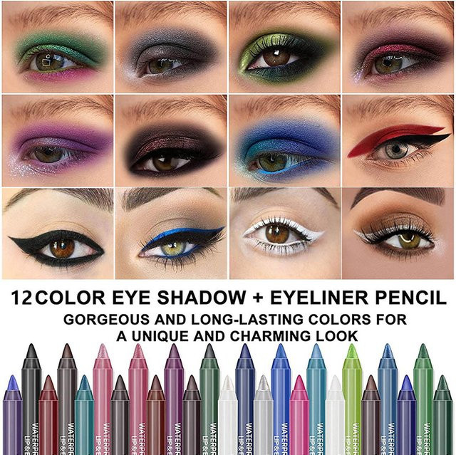 FEIMUKO Lidschattenstift, 14 Farben, Glitzer Eyeliner Gel, Unisex - Bild 1