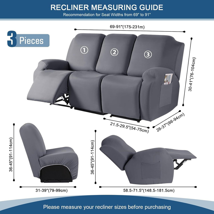 Wipon Elastischer Sofabezug aus Polyester in Grau und Multicolour für Liegestühle und Schaukelstühle - Bild 9