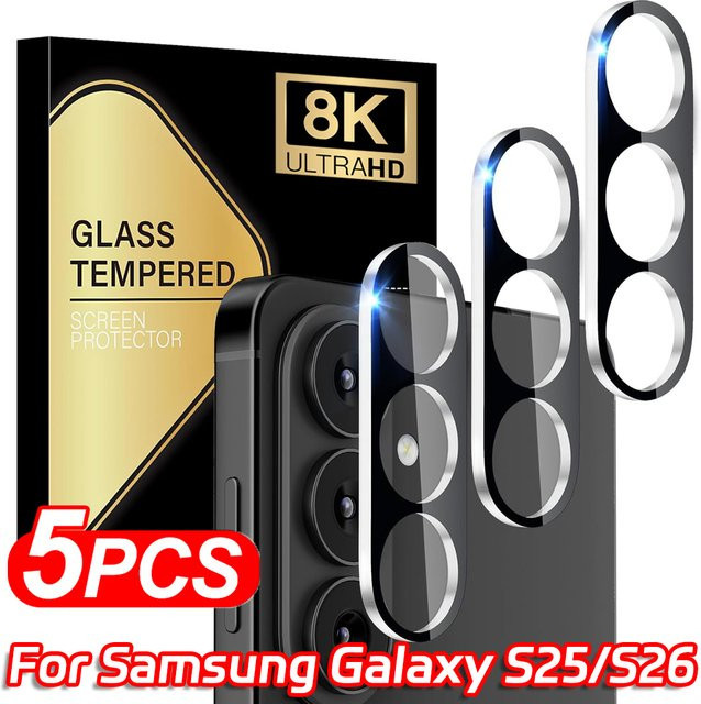 Samsung Galaxy S26 S25 Ultra Plus 5G Kameraschutz aus gehärtetem Glas, 3D Rückseiten-Objektivfolie, transparent - Bild 1