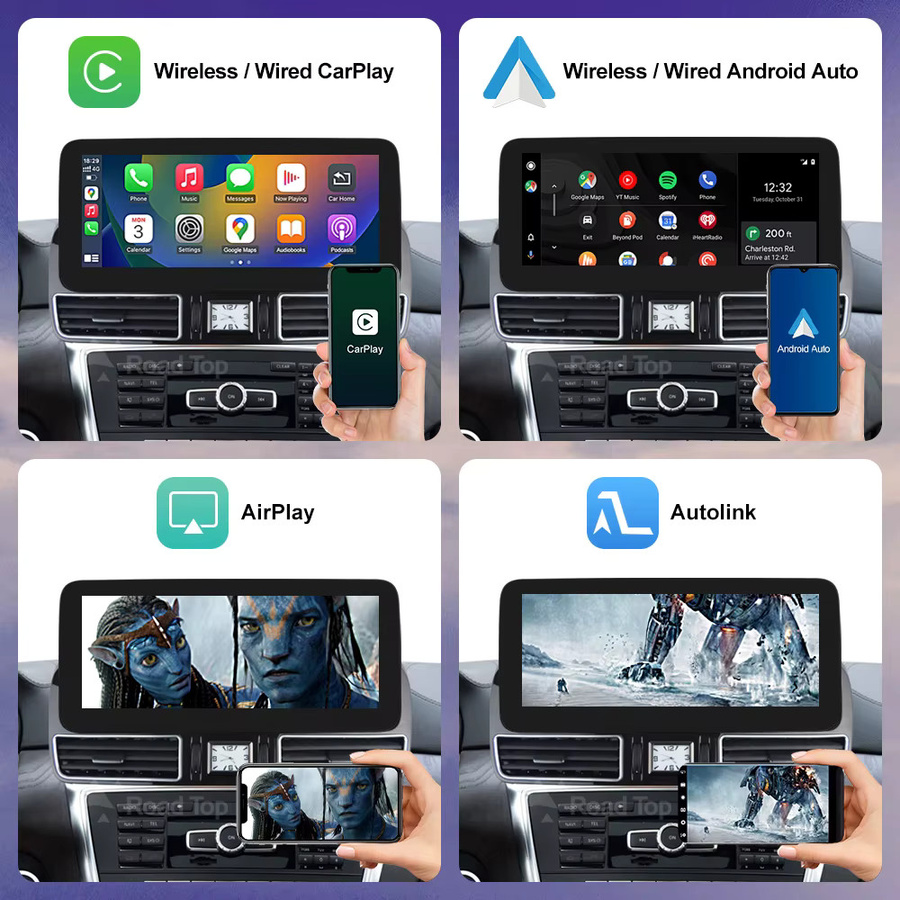 Road Top Multimedia Autoradio mit GPS-Navigation und Bluetooth für Mercedes Benz ML W166 GL X166 GL550 2012–2015, 12,3 Zoll, Schwarz - Bild 4