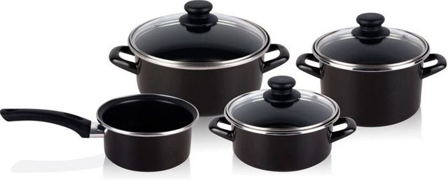 Magefesa Kochgeschirrset Kenia in 7 Teilen, antihaftbeschichtet aus Aluminium, schwarz, induktionsgeeignet - Bild 1