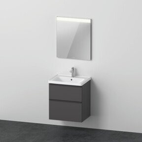 Duravit D-Neo Badezimmer-Möbelset in Graphit matt bestehend aus Waschtisch, Waschtisch-Unterschrank und Spiegelschrank B: 60 cm, T: 48 cm - Bild 1