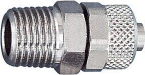 Riegler Gerade Einschraubverschraubung aus Messing in Silber, R 1/8 a. für Schlauch 6/4 - Bild 1