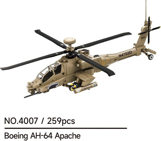 Linyi toy Boeing Ah-64 Apache Militärstil Bausteine 259-teiliges Set - Bild 1