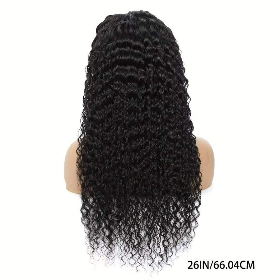 FIUMER Deep Wave Lace Front Perücke aus Echthaar, 200% Dichte, HD transparent, Damen - Bild 3