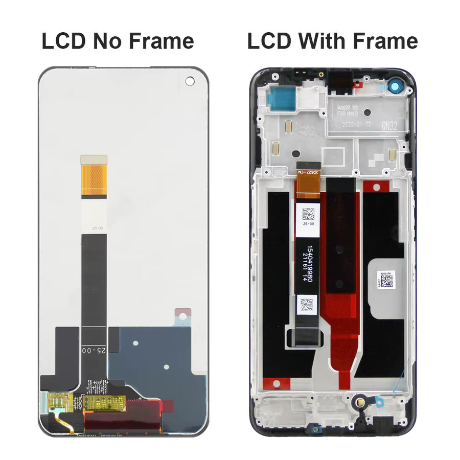 Realme 8 5G RMX3241 Ersatzdisplay mit 6,5 Zoll LCD-Touchscreen-Digitizer-Baugruppe inklusive Rahmen in Schwarz - Bild 2