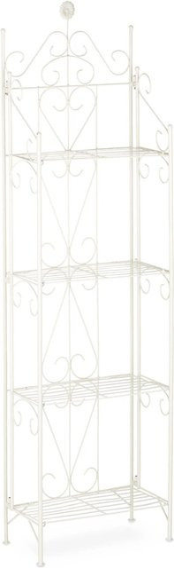 Relaxdays Pflanzenregal aus Eisen in Weiß, klappbar im Vintage-Design, H x B x T: 156 x 46 x 25 cm - Bild 1