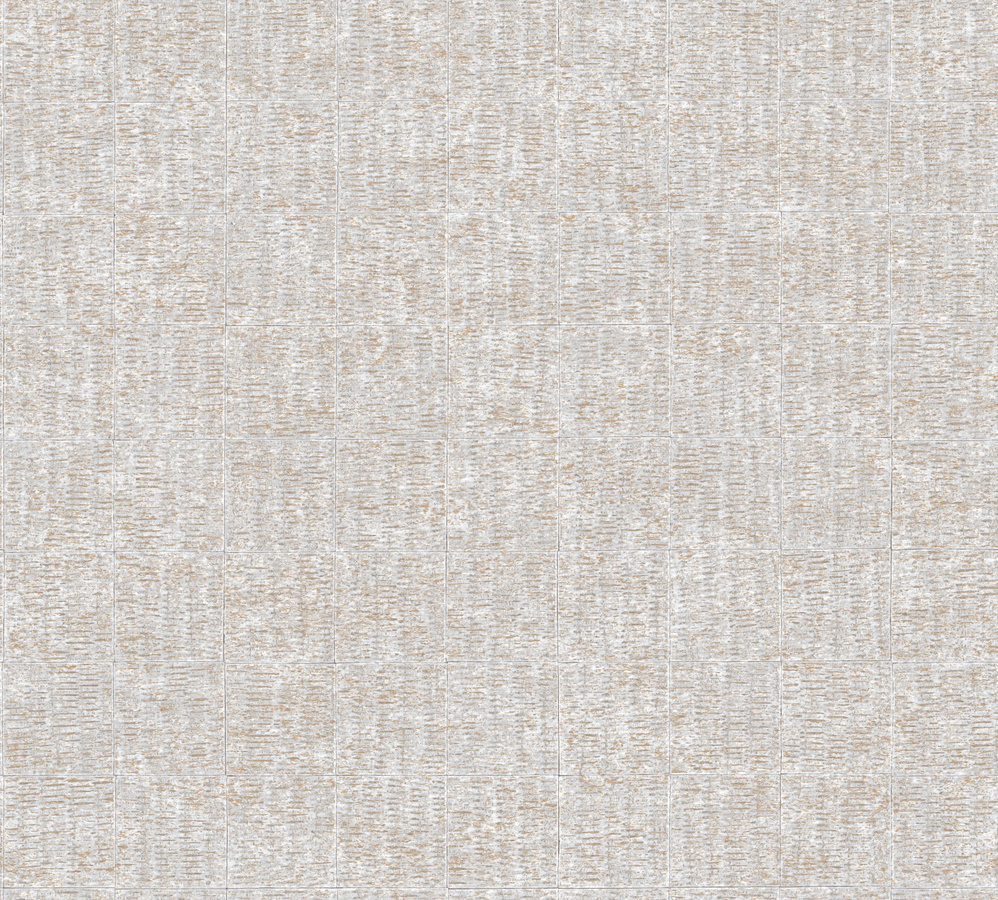 Elitis Tapete Mimbre Precioso in Hellgrau und Gold mit geometrischem Abstract-Muster aus Vinyl - Bild 1