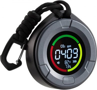 VEVOR CO2 Monitor mit Temperatur- und Luftfeuchtigkeitsanzeige, NDIR Carbon Dioxide Detektor in Schwarz - Bild 1