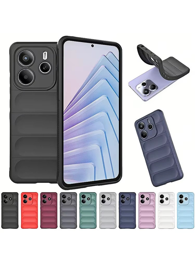 Stoßfeste Silikon Schutzhülle für Xiaomi Redmi Note 14 13 Pro Plus 4G 5G in Schwarz - Bild 5