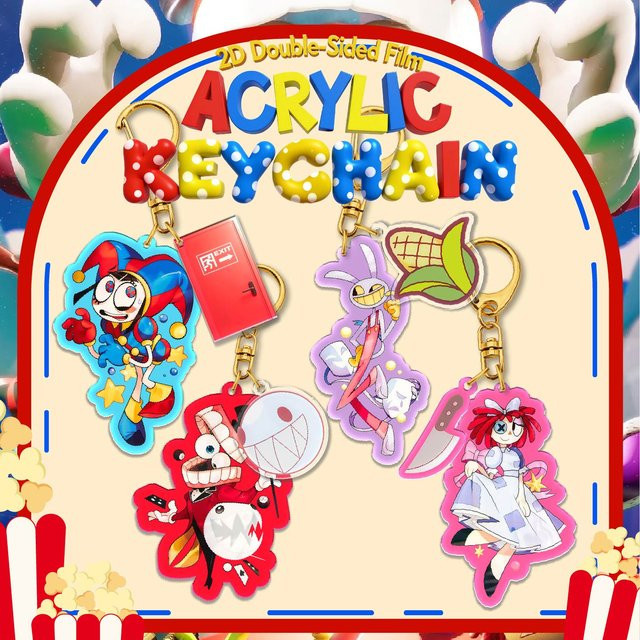 Hasbro The Amazing Digital Circus Schlüsselanhänger, Caine, Jax, Pomni, Ragatha, Taschenanhänger - Bild 1