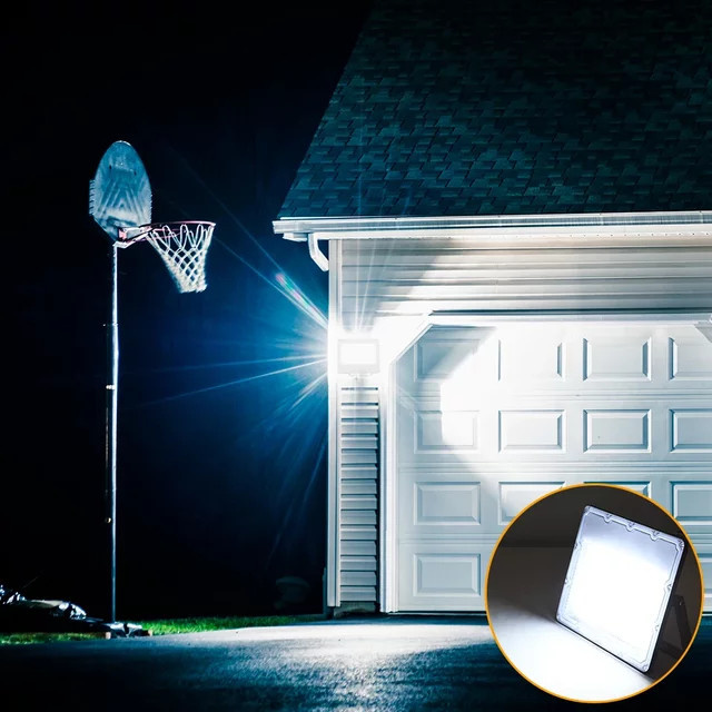 Burhui LED-Flutlicht für den Außenbereich IP66 wasserdicht mit integrierter LED für Haus, Garten und Straße - Bild 1