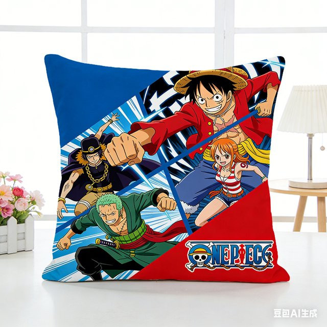 Bandai One Piece Anime Muster Kissenbezug in Multicolour für Sofa und Wohnzimmer - Bild 1