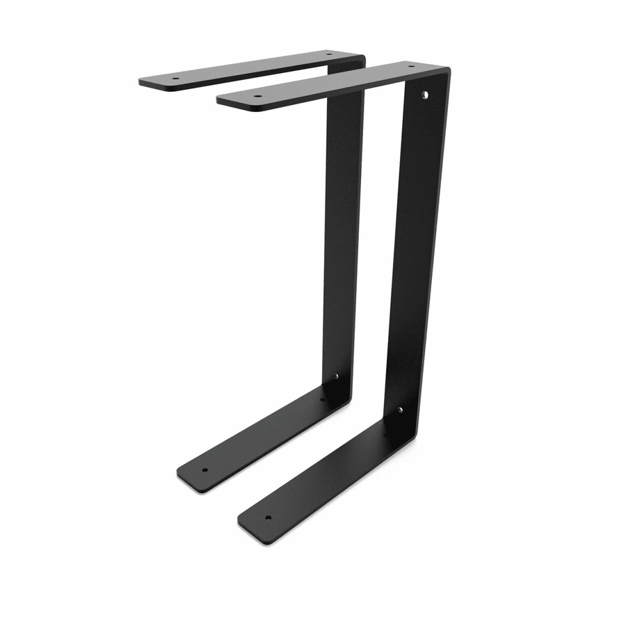 HEVVA Doppelte Regalhalterung HARTENBERG 2er Set Schwarz aus Metall Tiefe: 20 cm - Bild 2