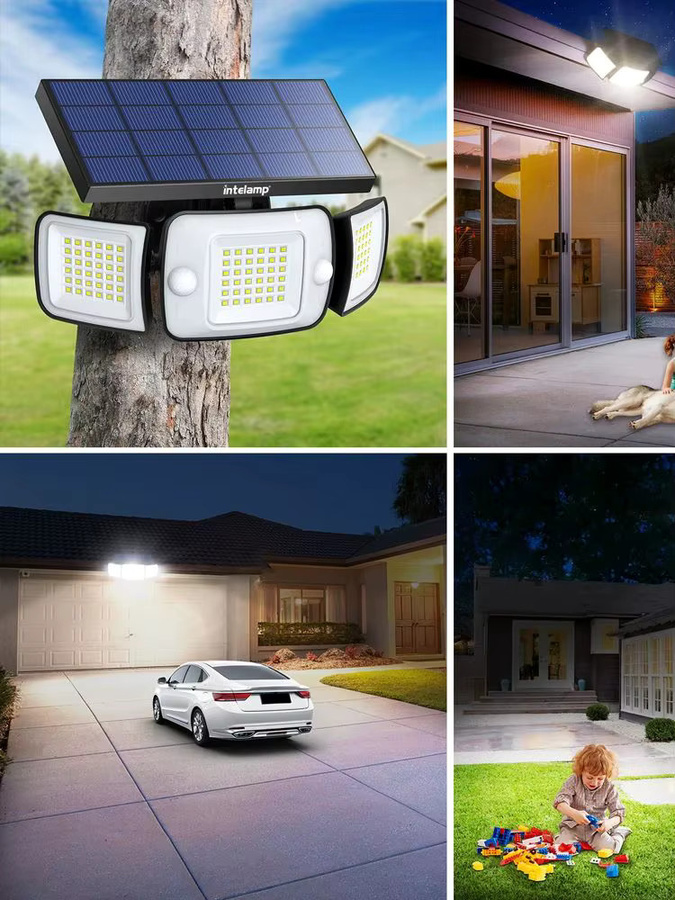 Intelamp Solar-Flutlicht mit Bewegungssensor für den Außenbereich und Garten, Weiß - Bild 8
