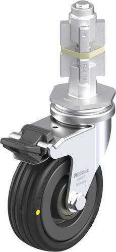 Blickle Lenkrolle LRA-VPA 75K-FI-EL-E04 mit Feststeller in Schwarz und Silber, Rad-Durchmesser: 75 mm, Tragfähigkeit: 45 kg - Bild 1