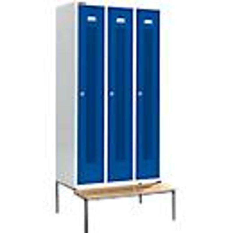 Schäfer Shop Select Kleiderspind mit Sitzbank, 3 Abteile, Zylinderschloss, Farbe: Enzianblau - Bild 3