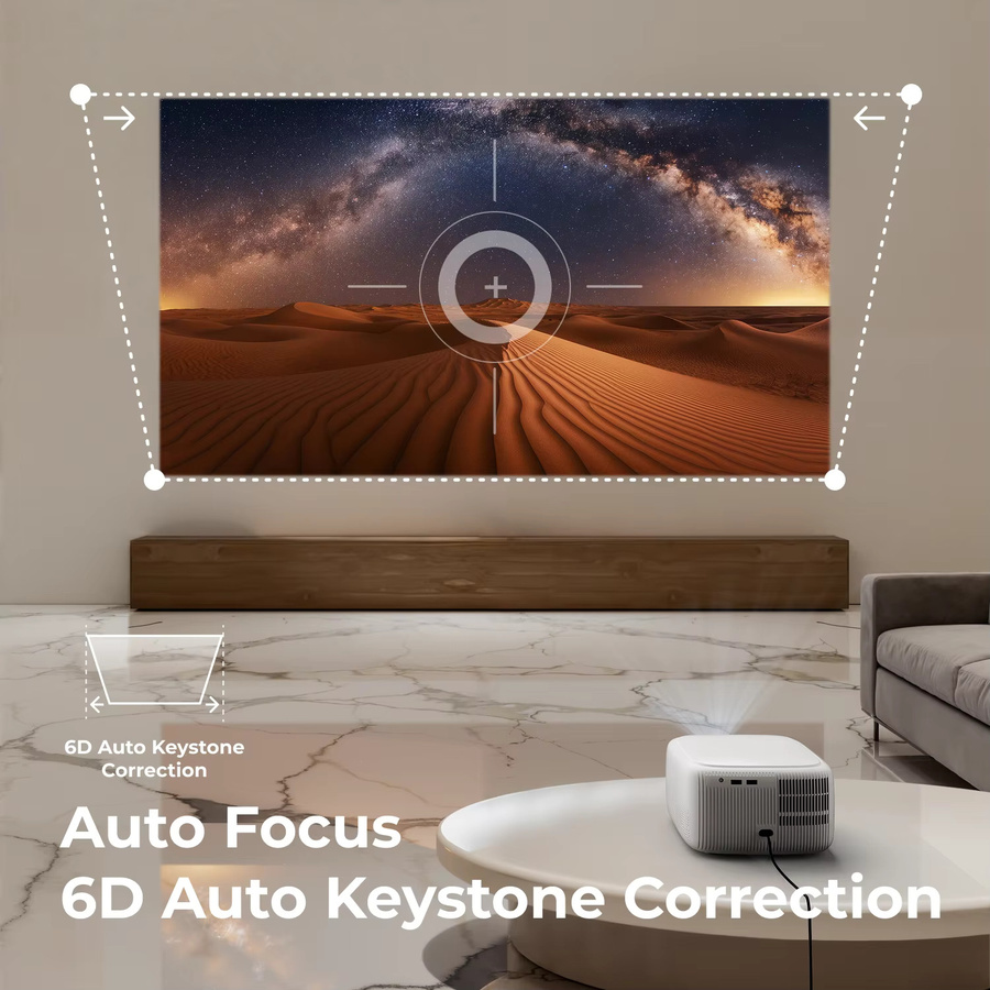 ULTIMEA Heimkinosystem mit 7.1 Soundbar, Subwoofer und 1080P Full HD Mini-Projektor, WiFi 6, Weiß - Bild 2