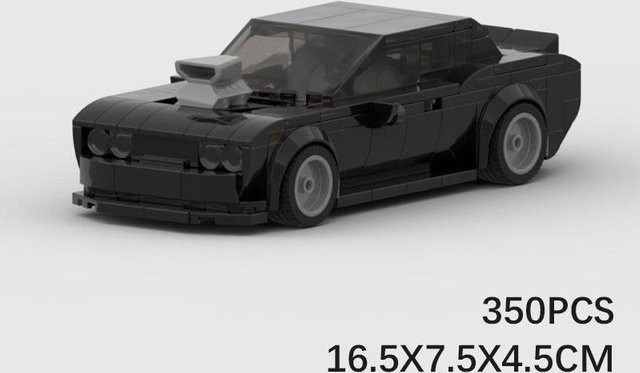 Binchi Keji Travel Creative Garage Dodge Challenger Cyberpunk Charger Dom Racing Speed Champion Racer, Bausteine, grau - Bild 1