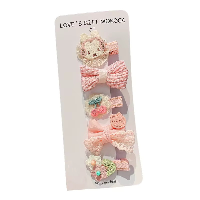 raindo Kinder-Haaraccessoires Set, Samt-Perlen-Haargummis, Herz-Schleifen-Haarnadeln - Bild 3