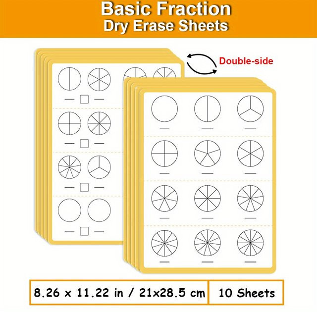 QKX Bruchtecklöschblätter für mathematische Manipulationen, 10er Packung - Bild 1