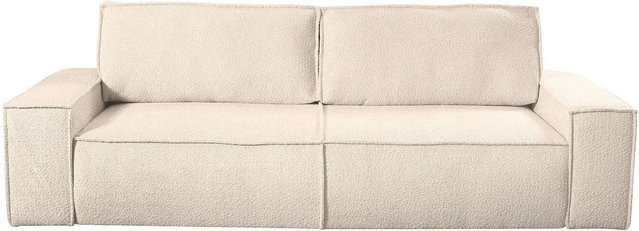Vente-unique Schlafsofa Amelia in Beige mit Bouclé-Stoff - Bild 1