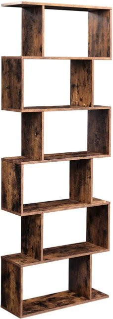 Vasagle Bücherregal mit 6 Ebenen in Vintagebraun, B/T/H: 70 x 24 x 190,5 cm - Bild 1