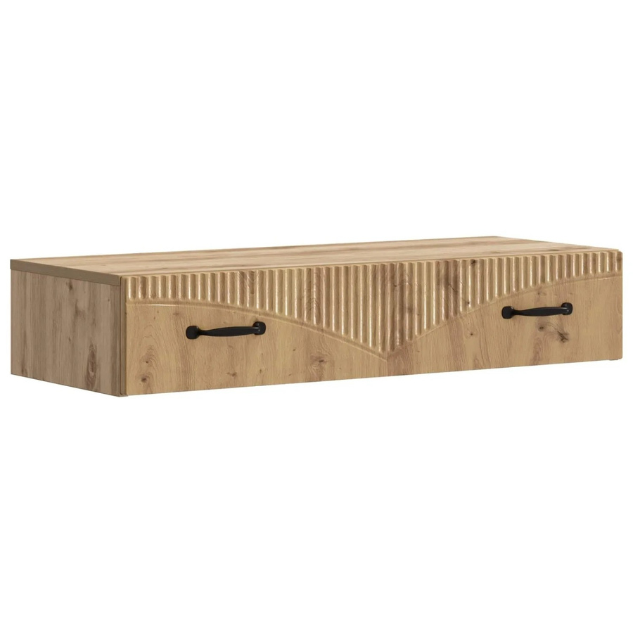 vidaXL Wandmontierter Beistelltisch Artisan-Eiche in Braun, B/T/H: 87,5 x 34,5 x 17 cm - Bild 2