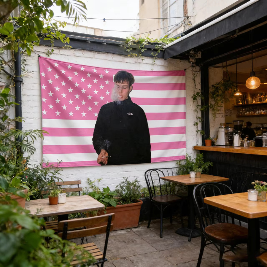 Yung Adisz Wandteppich mit amerikanischer Flagge, Mehrfarbig, B/H: 60 x 40 cm - Bild 2