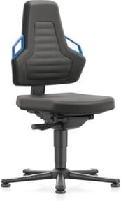 bimos Nexxit Drehstuhl mit Supertec-Polsterung und Gleitern, Grifffarbe Blau, Sitzhöhe 450-600 mm - Bild 1