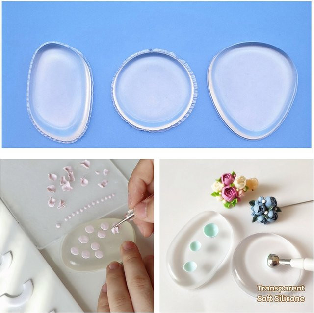 Silikon Kissen für Polymer Clay Modellierung und DIY Ohrring Herstellung, Transparent - Bild 1