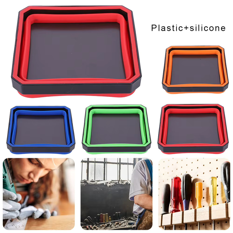 Alloet Magnetische Werkzeugschale zum Zusammenklappen, Mehrfarbiger Organizer für Schrauben und Kleinteile, 11,5 cm - Bild 3