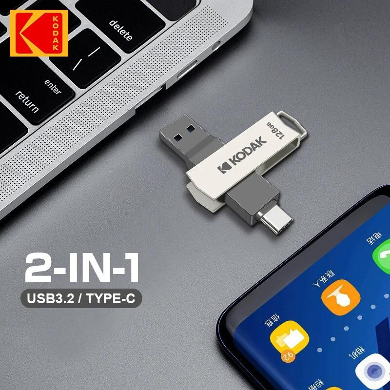 Kodak K273 USB-C OTG USB 3.2 Flash-Laufwerk aus Metall in Silber mit 32 GB - Bild 3