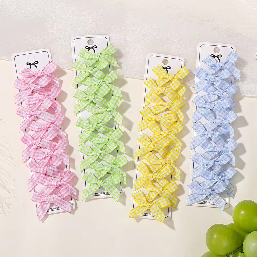 BABY BOWS Haar Clips Plaid Bogen, 10 Stück, Kinder - Bild 1