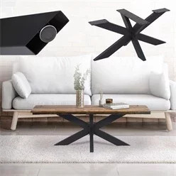 ML-Design Tischgestell X-Design aus Metall in Schwarz Matt im Industrial-Look, B/T/H: 98 x 58 x 43 cm - Bild 1