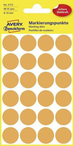 Avery Zweckform 3173 Markierungspunkte Etiketten Ø 18mm Leucht-Orange 96 Stück Permanent haftend aus Papier - Bild 1