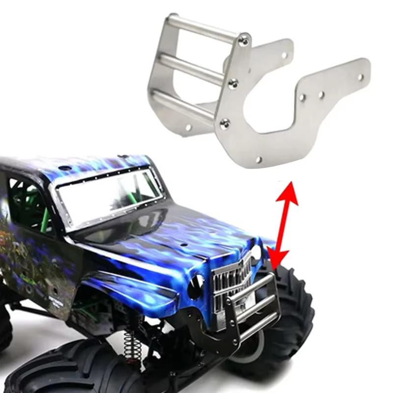 LOSI Chassis Rüstung Schutz Platte + Front Stoßstange Kit, Metall, Grau - Bild 3