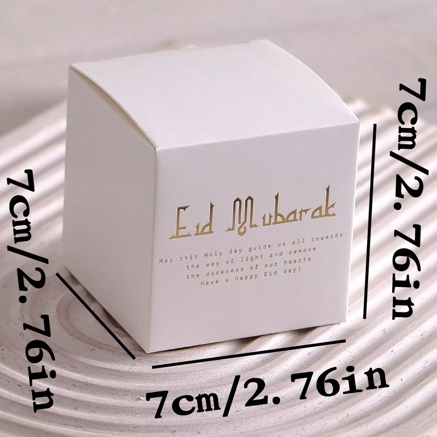 10er-Pack Eid Mubarak Geschenkboxen aus Papier in Grün für Süßigkeiten und kleine Geschenke zum Ramadan und muslimischen Festen - Bild 5