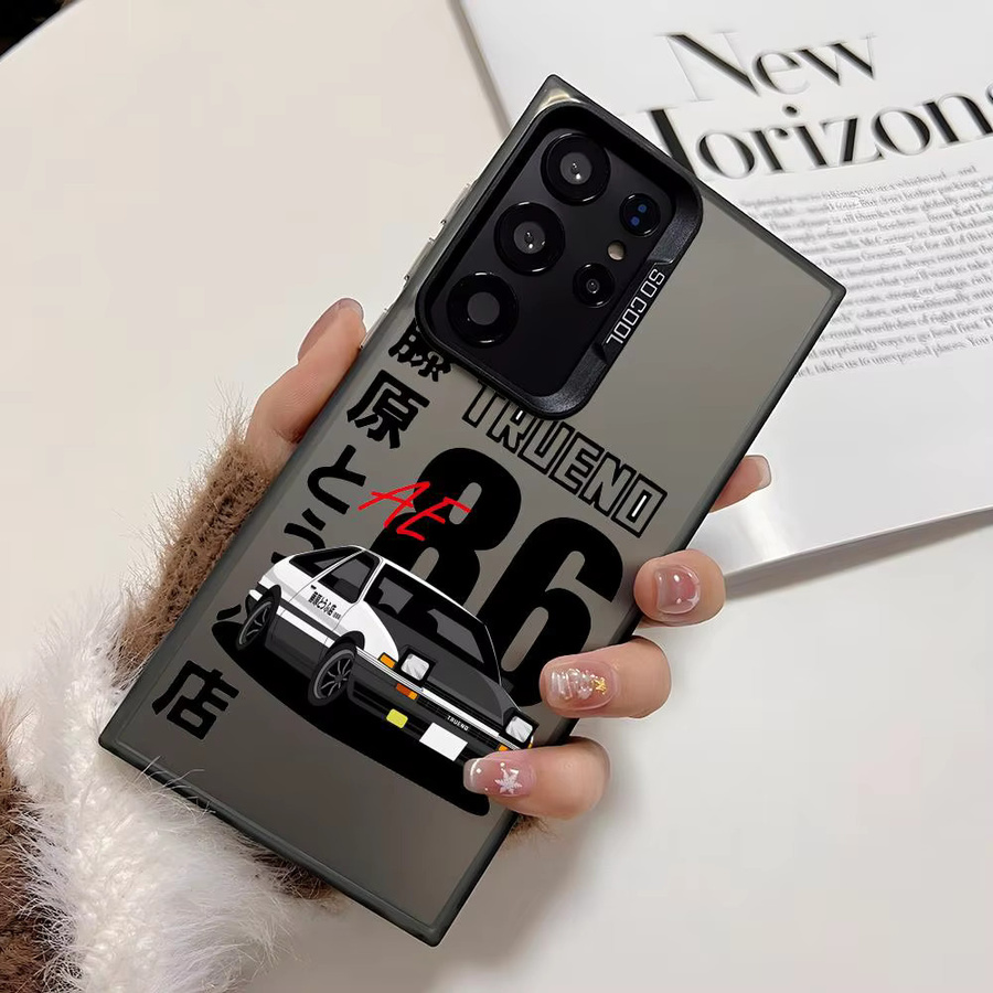Silikon Handyhülle im Anime Initial D AE86 Design für Samsung Galaxy S25 S24 S23 S22 S20 Ultra in Silber und Bunt - Bild 2